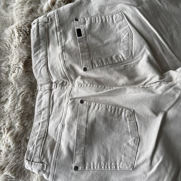 HUE Ripped Tan Denim Hi-Rise Jeans Pull On Preowned Size Large See Photos - Picture 8 of 8